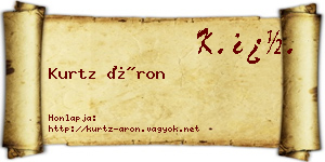 Kurtz Áron névjegykártya